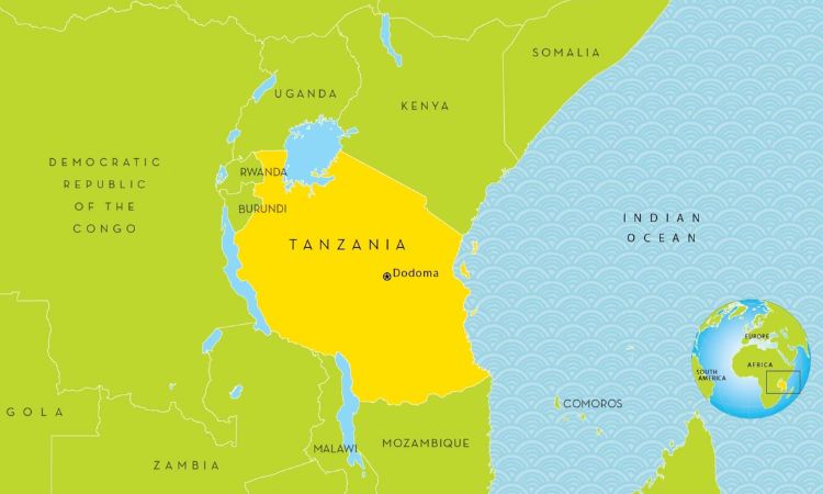 Where Is Tanzania Located In Africa Location On World Map